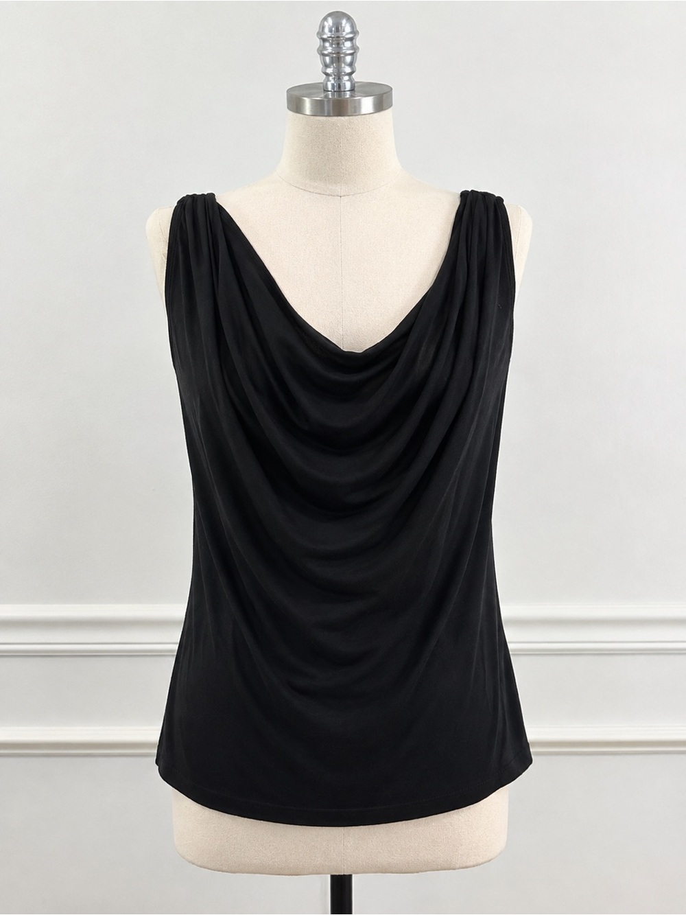 Brandy Melville Black Draped Cowl Neck Tank Top NWT